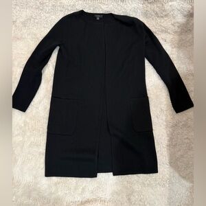J. Crew Black Long Open-Front Sweater Coatigan